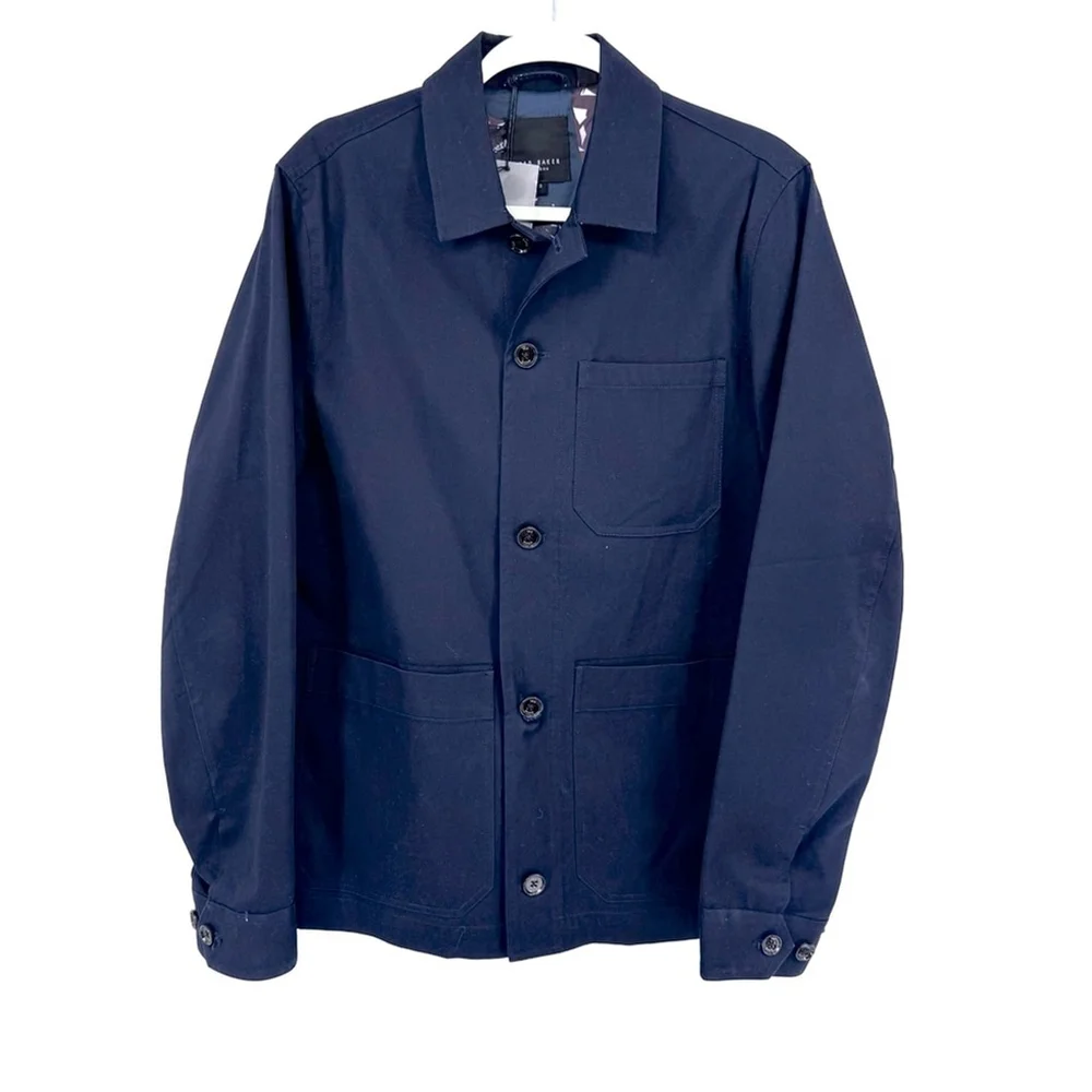 NWT Ted Baker Men’s Button Jacket Navy Blue Size 3 (Medium)